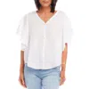 Karen Kane Flutter Sleeve Woven Linen Shirt
