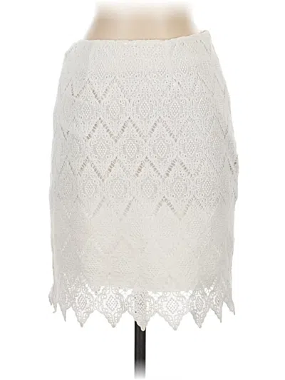 Pre-owned Karen Kane Formal Skirt In White