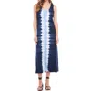 Karen Kane Tie Dye Front Slit Midi Dress In Multi