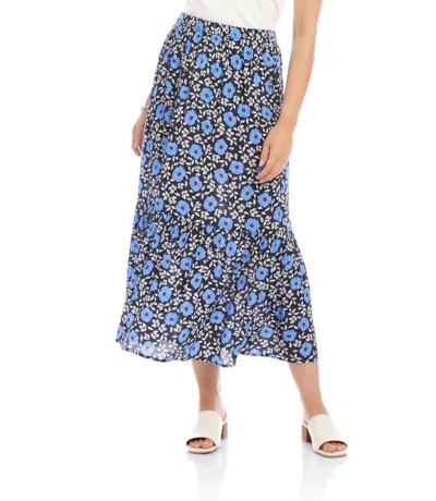 Karen Kane Front Slit Midi Skirt In Print Floral In Multi