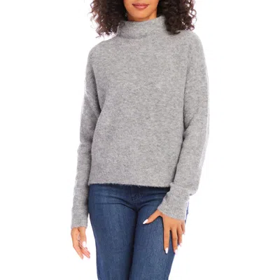 Karen Kane Mock Neck Boucle Sweater In Gray