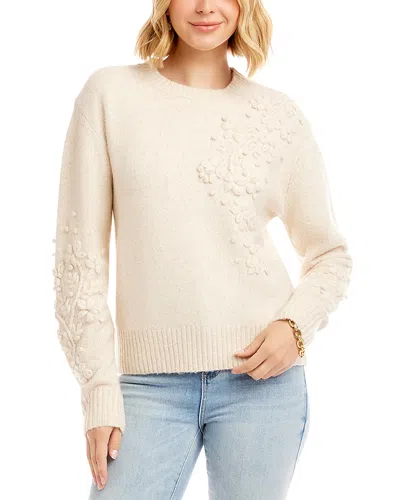 KAREN KANE HAND EMBROIDERED FLOWER DETAIL SWEATER
