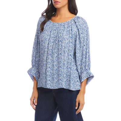 Karen Kane Heart Print Blouson Sleeve Top