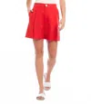 Karen Kane High Waist Pleated Shorts In Dark Orange In Multi