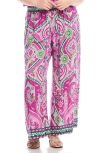 Karen Kane High Waist Wide Leg Pants In Pink