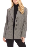 Karen Kane Houndstooth Blazer In Black And Cream In Gray