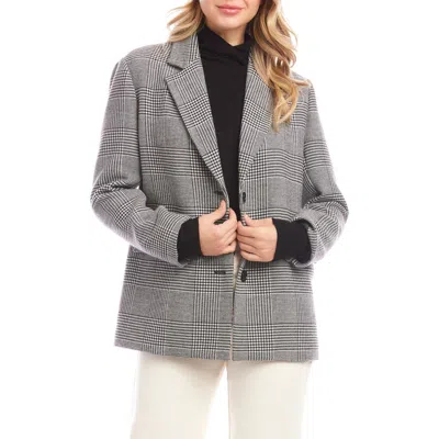 Karen Kane Houndstooth Blazer In Gray
