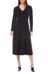 Karen Kane Kate Long Sleeve Jersey Midi Dress In Black