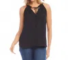 Karen Kane Keyhole Tank In Black In Multi