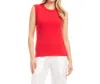 Karen Kane Knit Tank Top In Cherry In Red