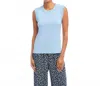 Karen Kane Knit Tank Top In Lake In Blue