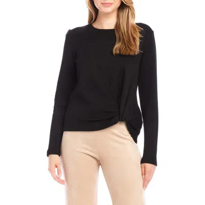 Karen Kane Knot Hem Knit Top In Black