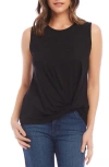 Karen Kane Knot Hem Tank In Black