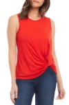 Karen Kane Knot Hem Tank In Dark Orange