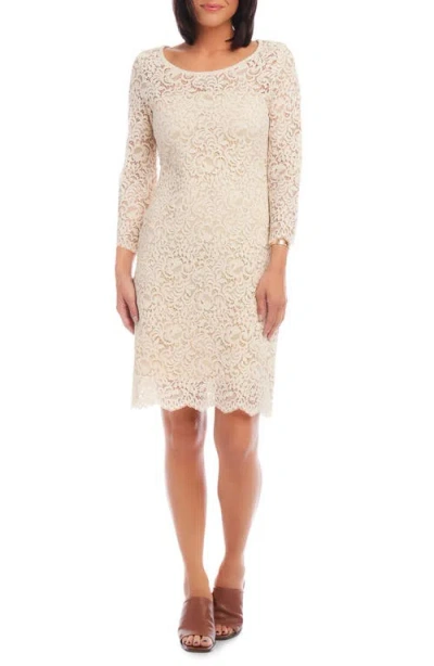 Karen Kane Lace Sheath Dress In Ecru