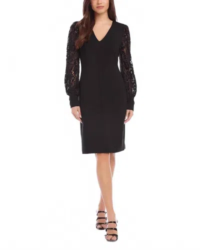 Karen Kane Lace V-neck Midi Dress In Black