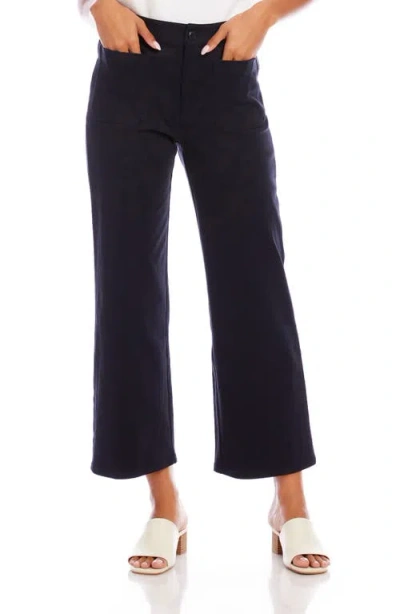 Karen Kane Lauren Patch Pocket Crop Wide Leg Pants In Multi