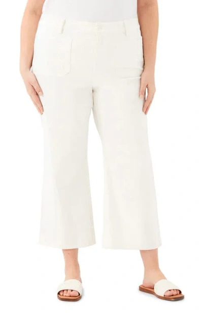 Karen Kane Lauren Stretch Cotton Crop Pants In White