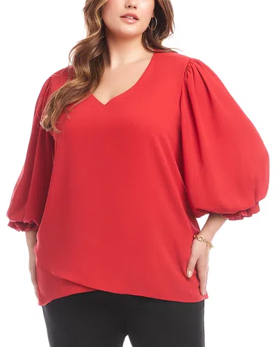 Karen Kane Layered Bracelet Sleeve Top In Red