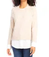 Karen Kane Layered Crewneck Sweater In Sand