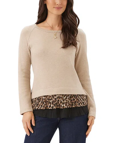 Karen Kane Layered Look Tiered Hem Sweater In Neutral