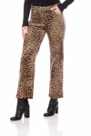 Karen Kane Leopard Print Straight Leg Corduroy Pants In Multi