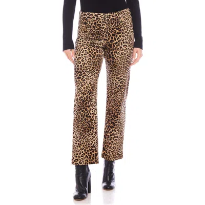 Karen Kane Leopard Print Straight Leg Corduroy Pants