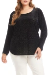 Karen Kane Leopard Spot Velvet Burnout Shirttail Top In Black