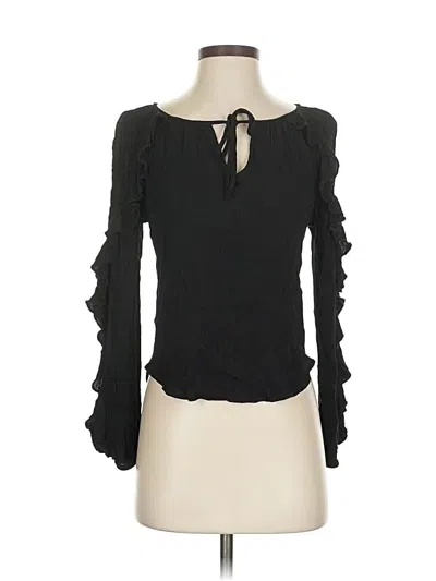 Pre-owned Karen Kane Long Sleeve Blouse In Black