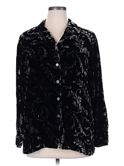 Pre-owned Karen Kane Long Sleeve Blouse In Black