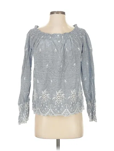 Pre-owned Karen Kane Long Sleeve Blouse In Gray