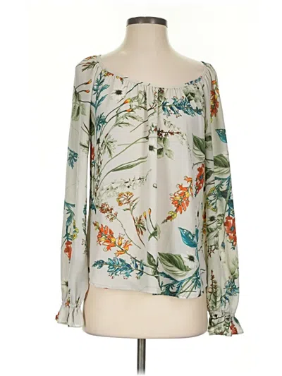 Pre-owned Karen Kane Long Sleeve Blouse In Gray