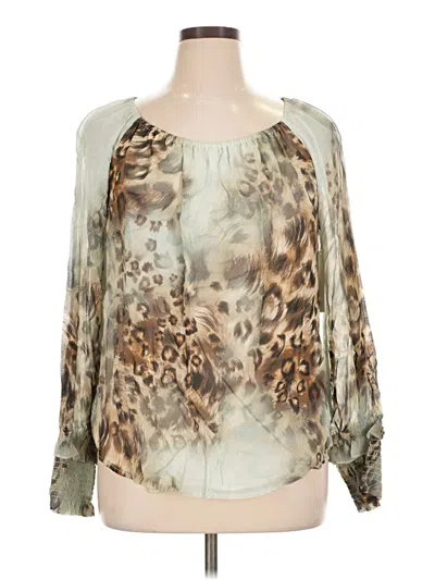 Karen Kane Long Sleeve Blouse In Animal Print
