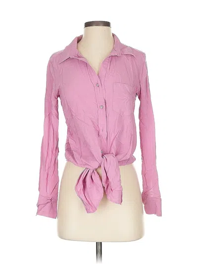 Pre-owned Karen Kane Long Sleeve Blouse In Pink