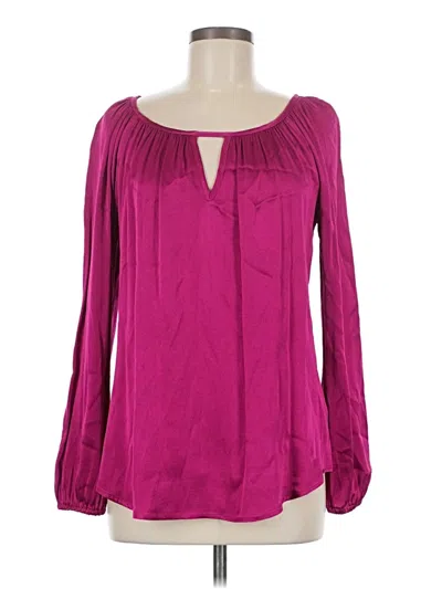 Pre-owned Karen Kane Long Sleeve Blouse In Pink