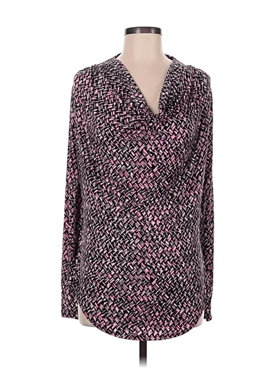 Pre-owned Karen Kane Long Sleeve Blouse In Pink