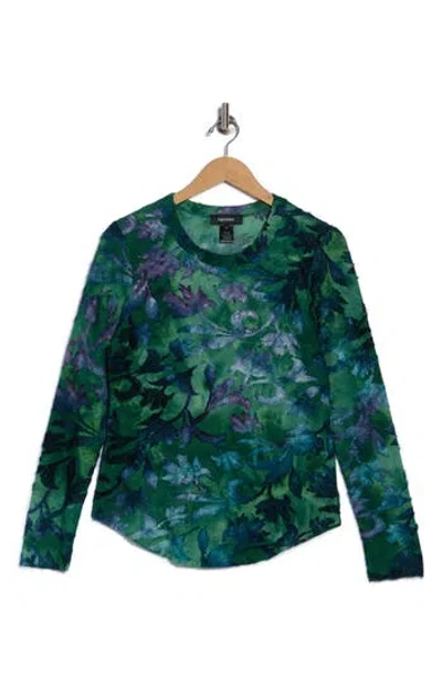 Karen Kane Long Sleeve Burnout Top In Multi