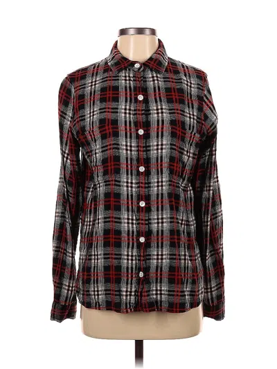 Pre-owned Karen Kane Long Sleeve Button Down Shirt In Black