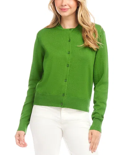 Karen Kane Long Sleeve Cardigan In Green