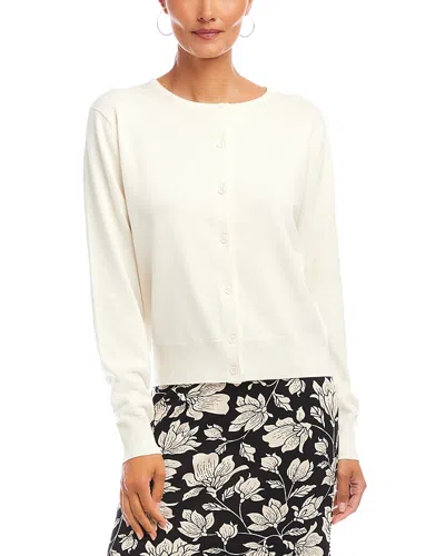 Karen Kane Long Sleeve Cardigan In White
