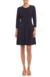 Karen Kane Three Quarter Sleeve Jersey Dress In Navy