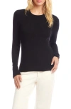Karen Kane Long Sleeve Rib Top In Black
