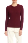 Karen Kane Long Sleeve Rib Top In Brown
