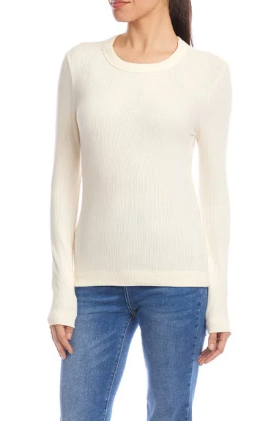 Karen Kane Long Sleeve Rib Top In Gray