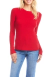 Karen Kane Long Sleeve Rib Top In Red