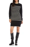 Karen Kane Long Sleeve Stripe Sweater Dress In Multi
