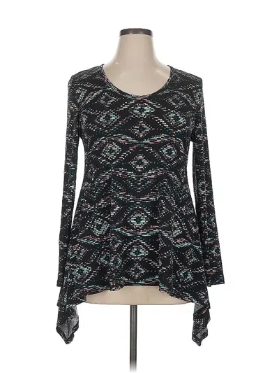 Pre-owned Karen Kane Long Sleeve T-shirt In Black