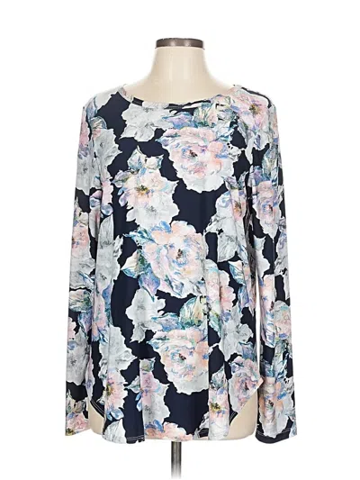 Pre-owned Karen Kane Long Sleeve T-shirt In Blue