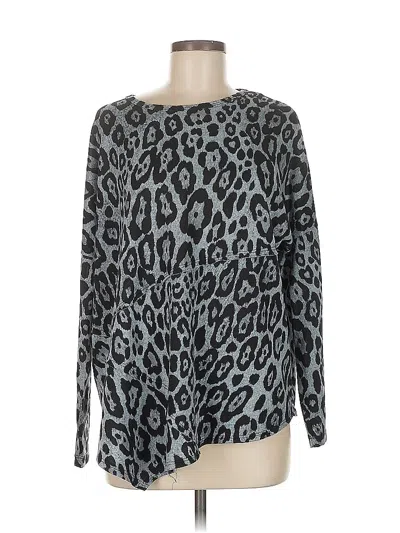 Pre-owned Karen Kane Long Sleeve T-shirt In Gray