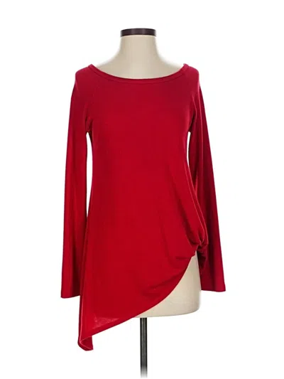 Pre-owned Karen Kane Long Sleeve T-shirt In Red